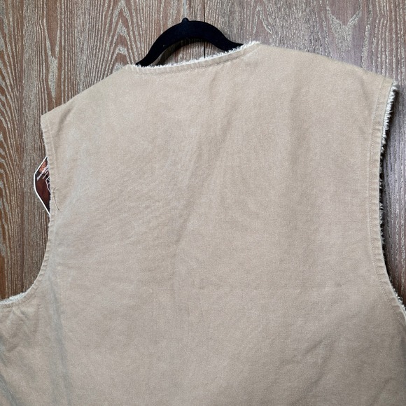 NWT Carhartt Sandstone Duck Vest Berber Fleece Lined Men 4X Regular Tan Workwear - Picture 10 of 10